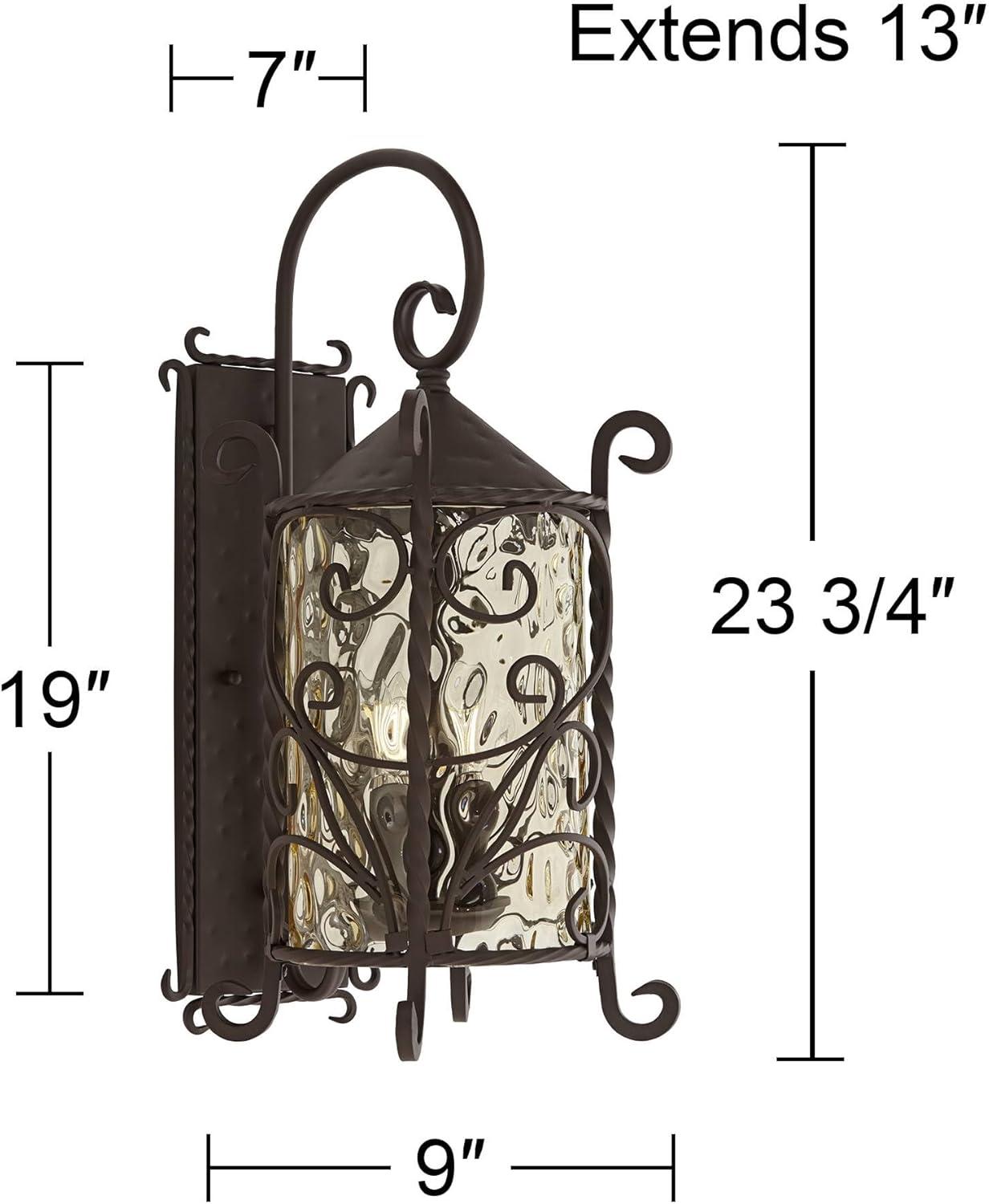 Casa Seville Dark Walnut Iron Scroll 23 3/4" Outdoor Wall Light