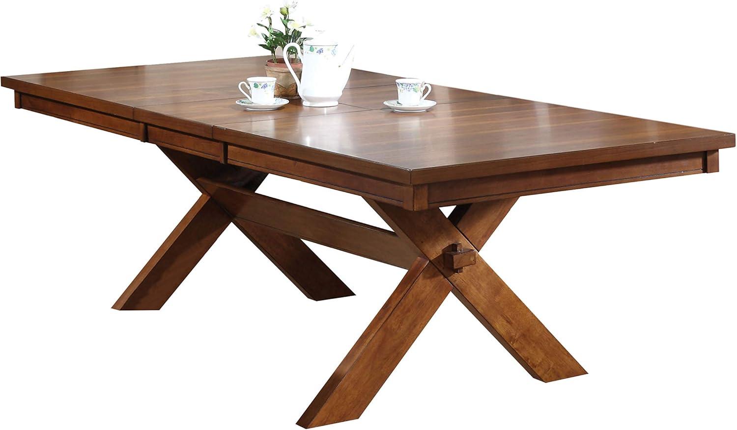 Apollo Walnut Distressed Oak Dining Table with Butterfly Leaf