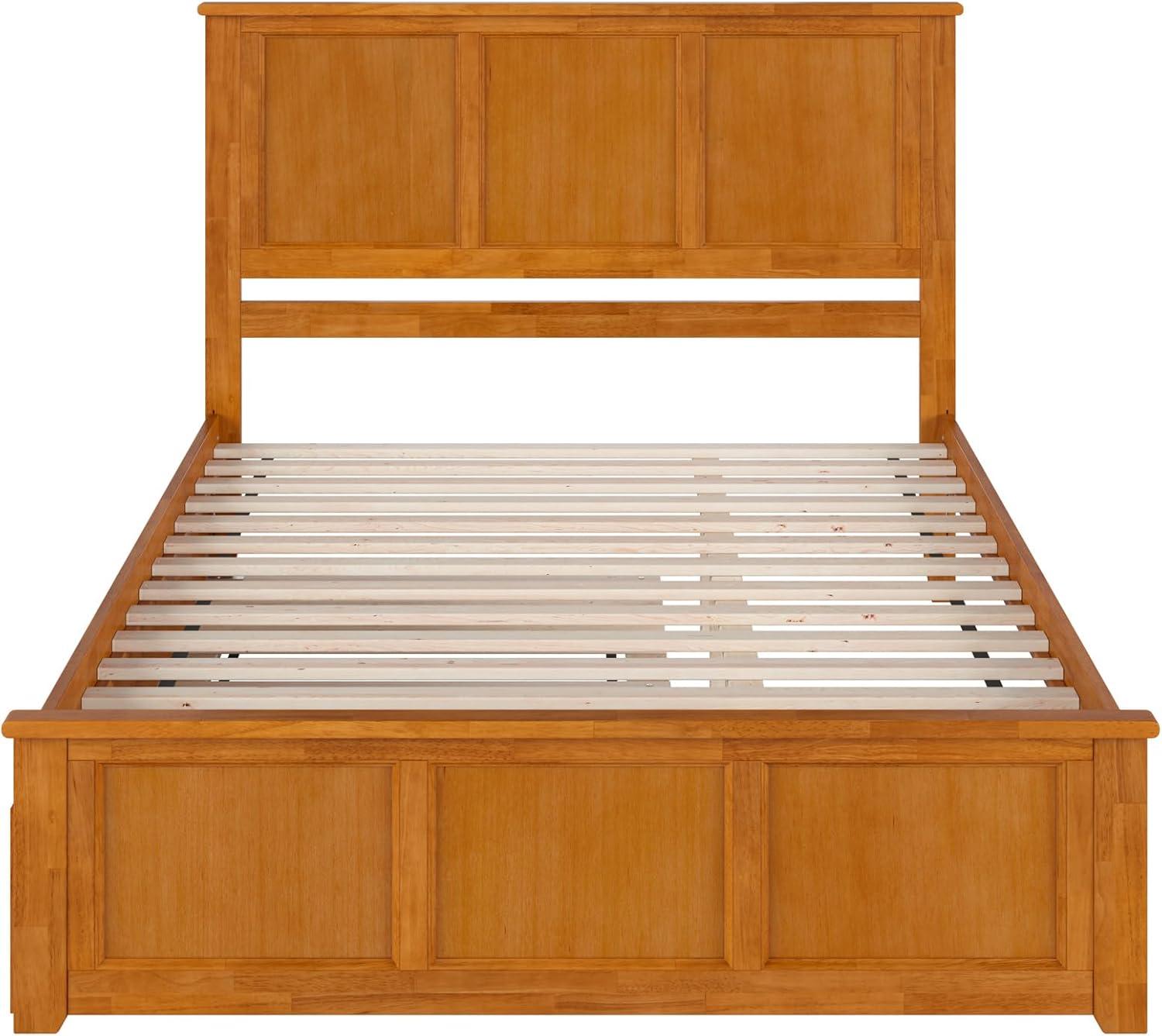 AFI Nantucket Queen Platform Bed with Matching Footboard and Twin XL Trundle, Light Toffee