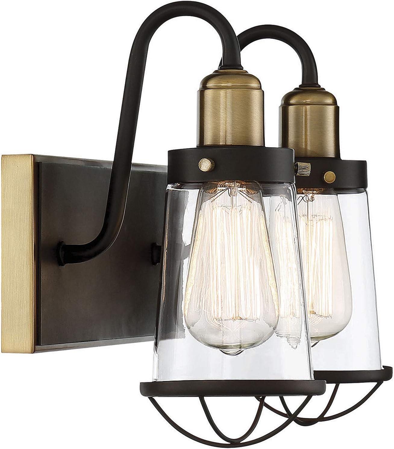 Savoy House Lansing 2 - Light Vanity in  English Bronze/Warm Brass
