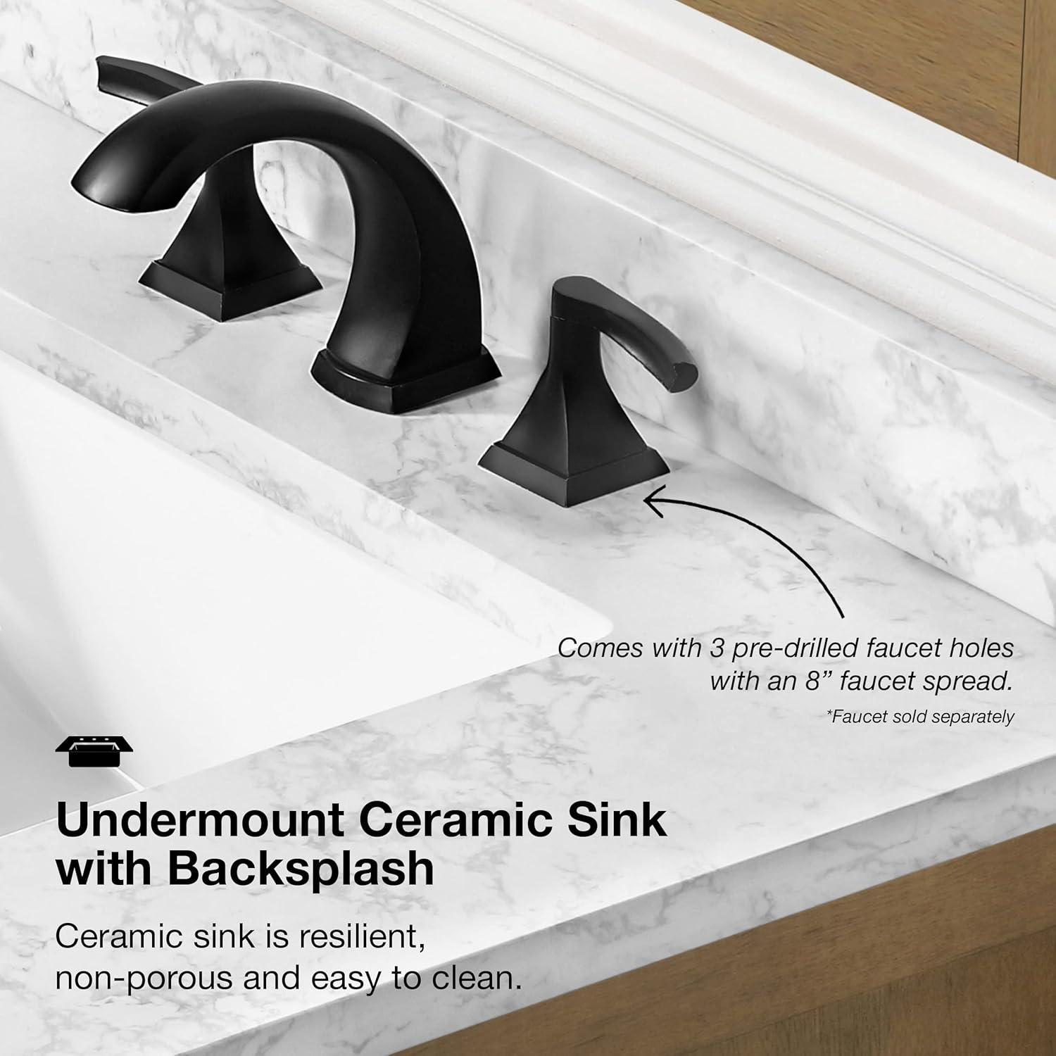 OVE Decors Athea 36 in. W Bath Vanity with Premium Countertop and Power Bar