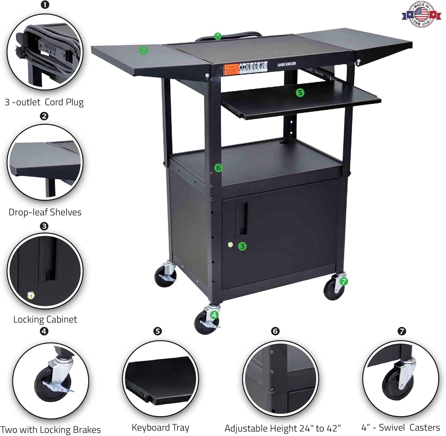 SteelCart Compact Computer Workstation AV Cart