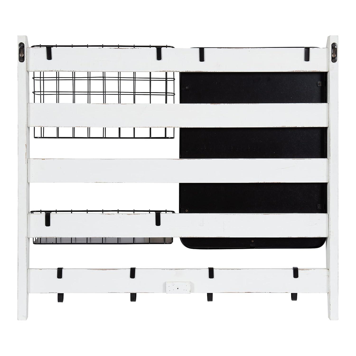 Kate and Laurel Tanner Metal Wall Organizer with Key Hooks