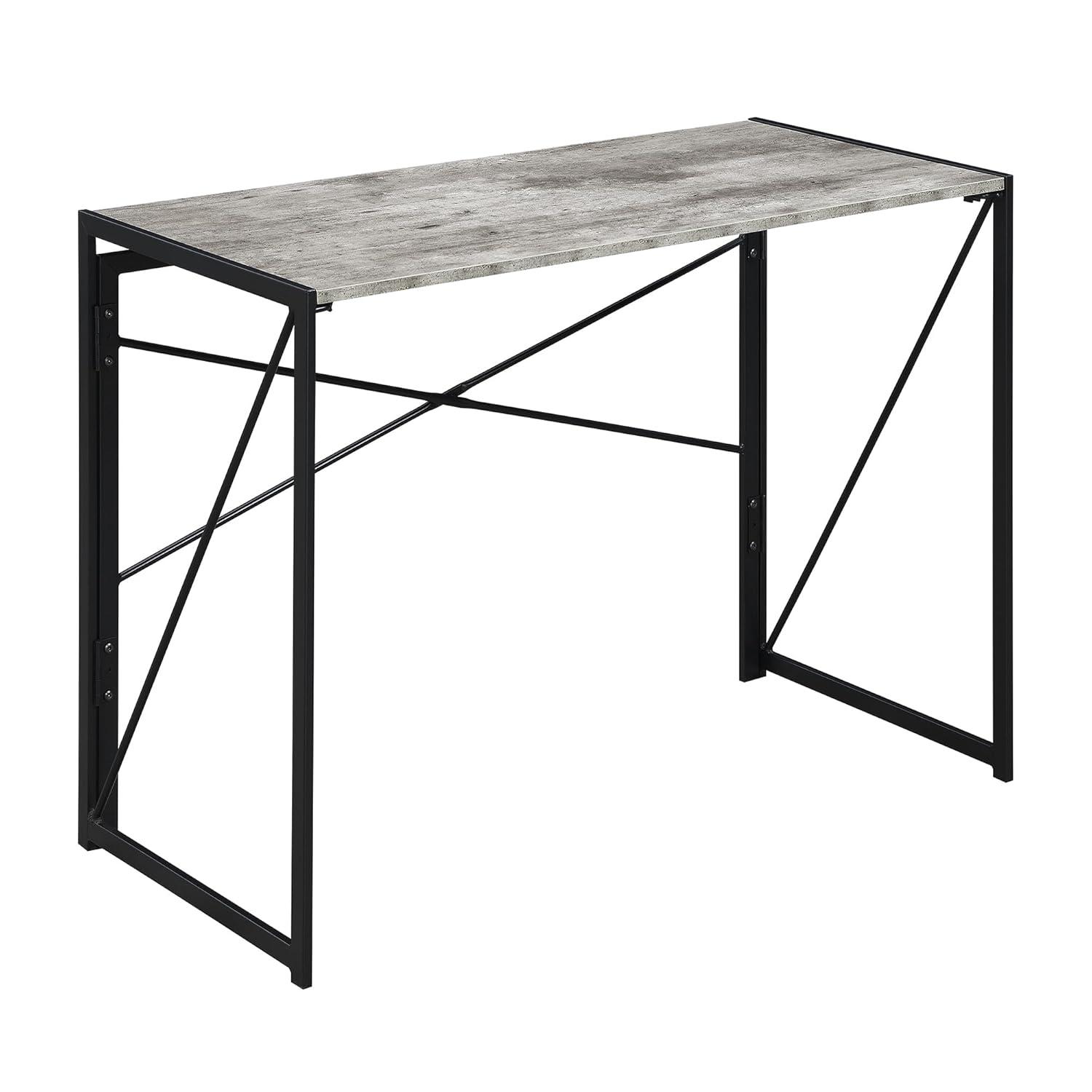 Convenience Concepts 29.50 inches Tall Xtra Folding Desk, Faux Birch/Black, All ages