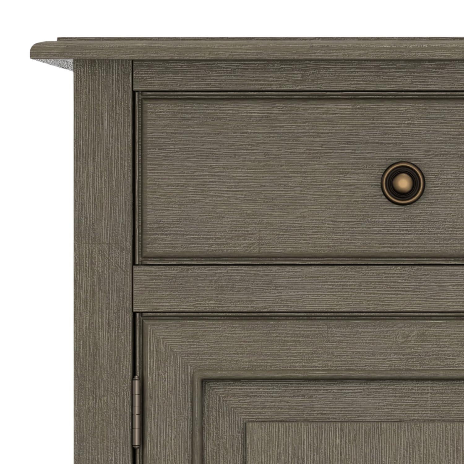 Simpli Home Connaught 40"W Solid Wood 2-Shelf Entryway Storage Cabinet with 2 Storage Drawers