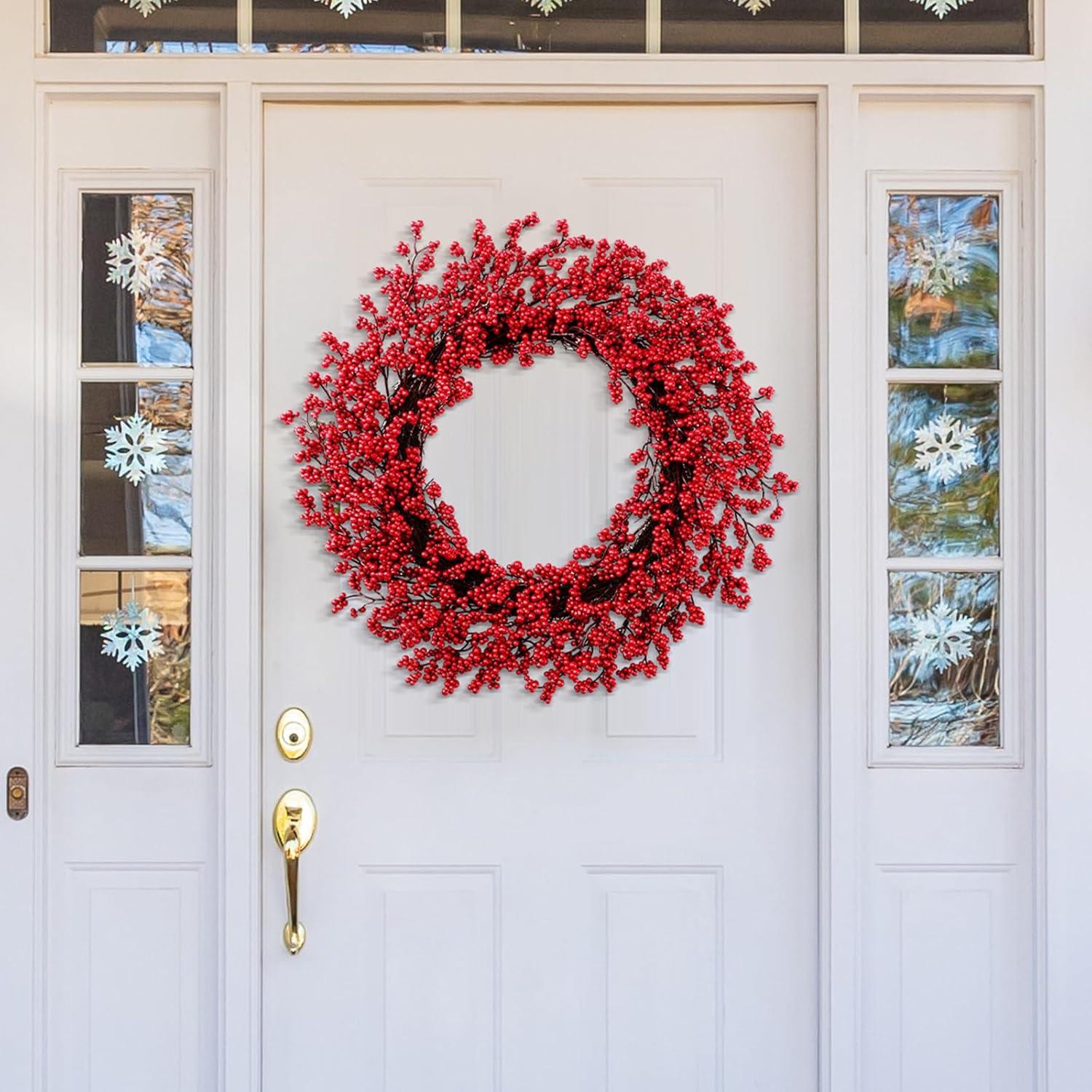 Northlight 22" Unlit Red Berries Artificial Christmas Wreath