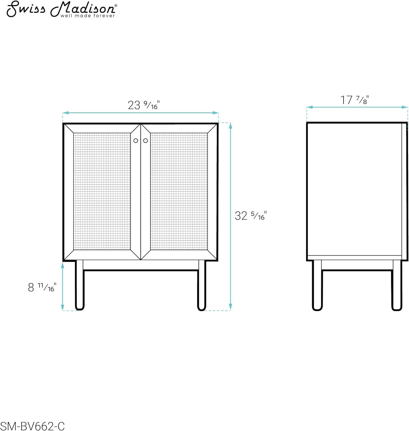 Classe 24" Bathroom Vanity In Dark Walnut Cabinet Only