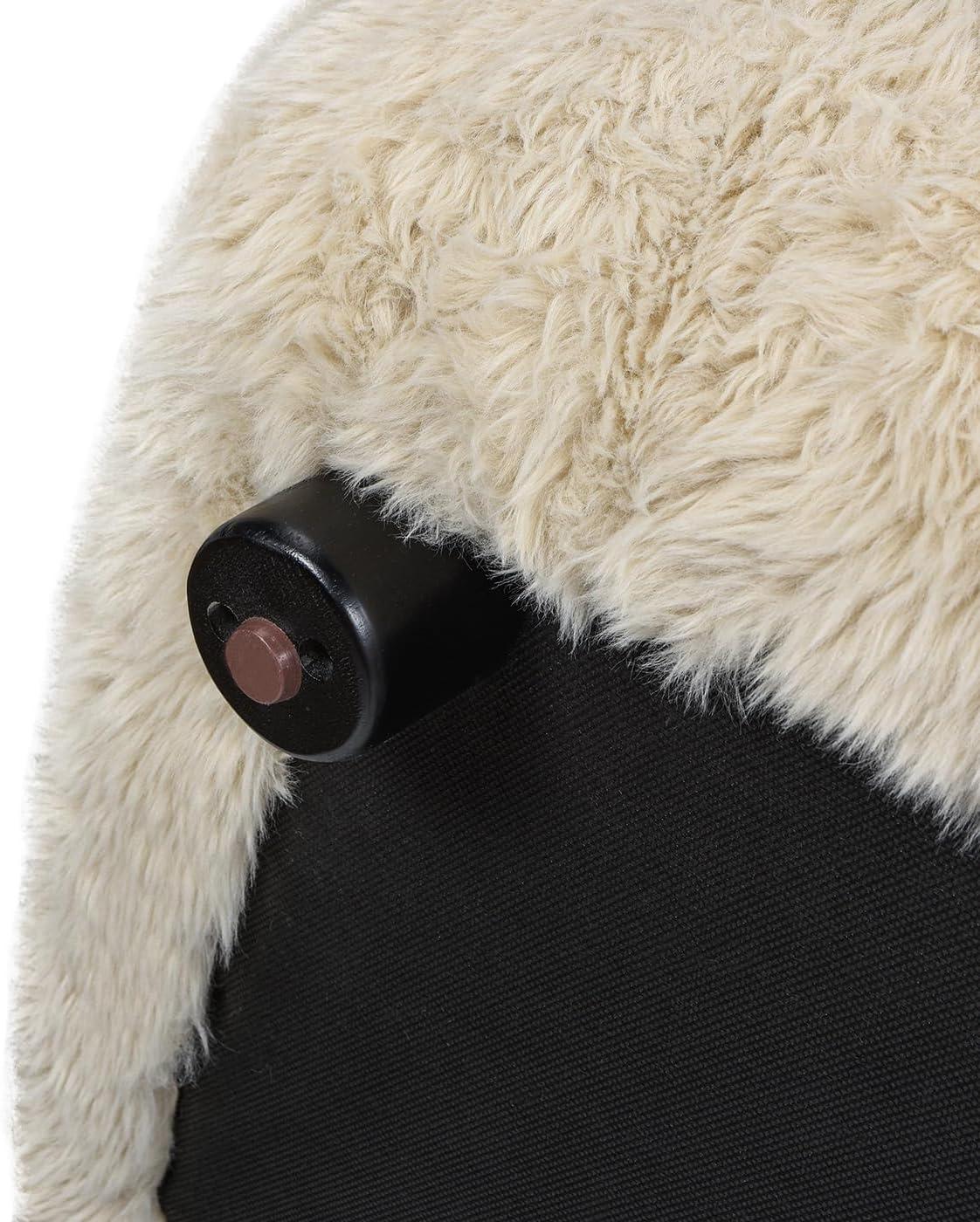 Summit 83" Faux Sheepskin Overstuffed Sofa Cream Beige