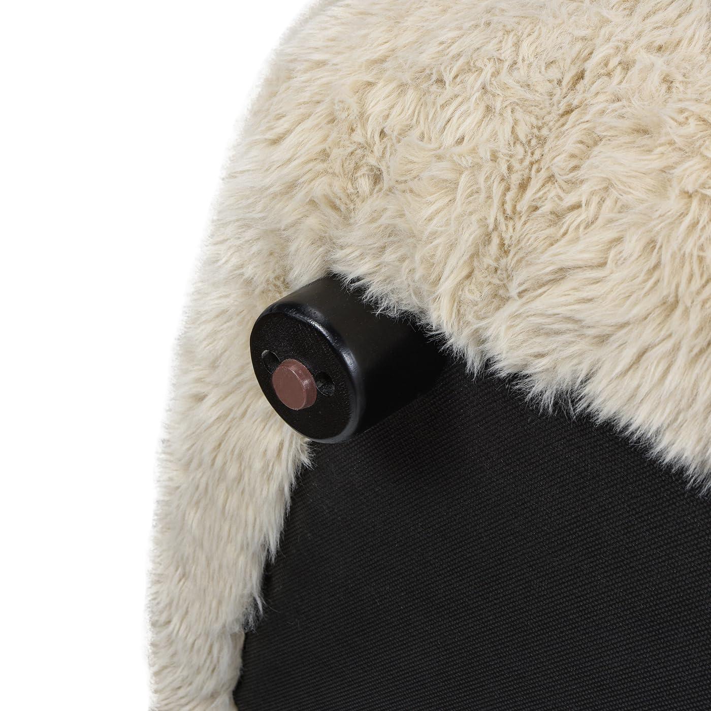 Summit 83" Faux Sheepskin Overstuffed Sofa Cream Beige