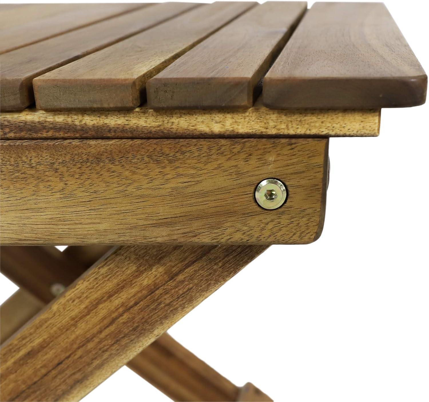 Natural Acacia Wood Outdoor Folding Side Table