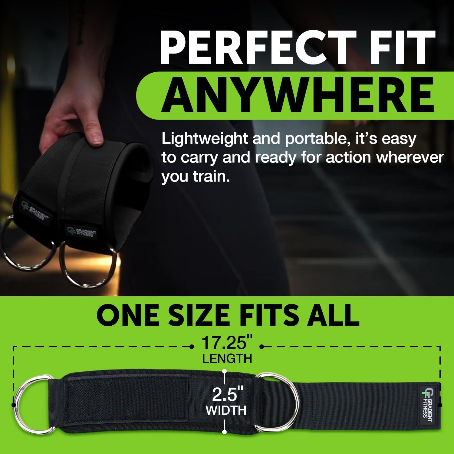 Black Neoprene Padded Ankle Straps with D-Rings