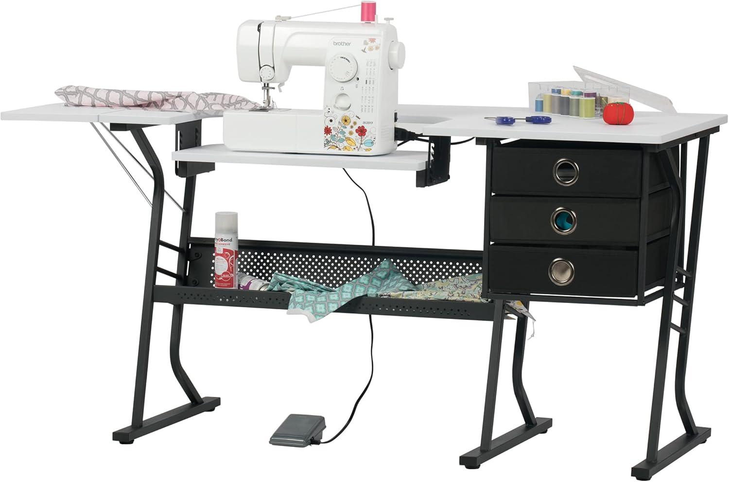 Sew Ready 60.25'' x 23.75'' Sewing Table with Sewing Machine Platform