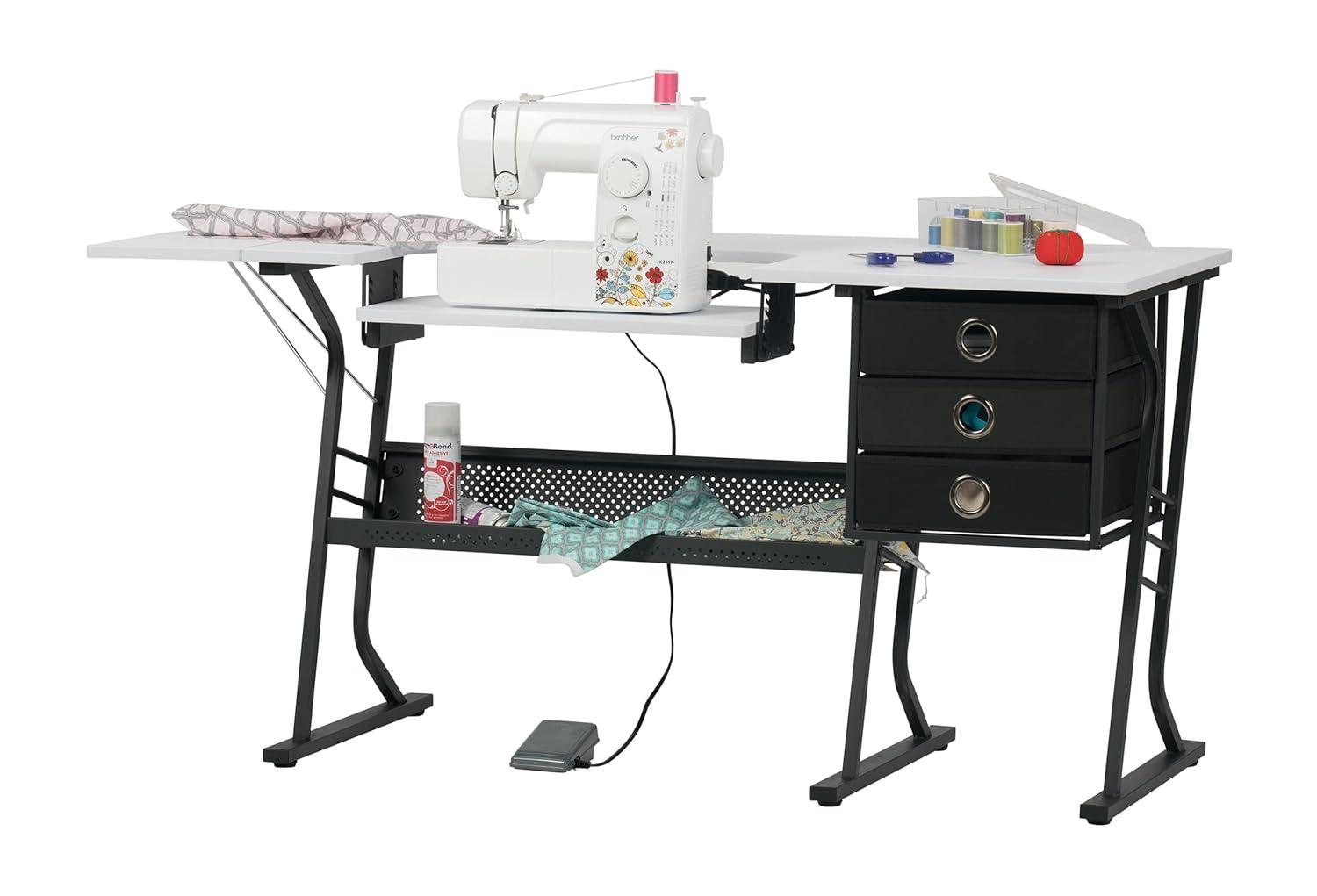 Sew Ready 60.25'' x 23.75'' Sewing Table with Sewing Machine Platform