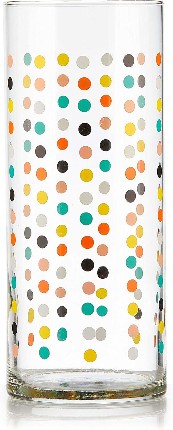 Libbey Libbey Vintage Flower Power Party Dots Cooler Glasses, 16 oz. (Set of 4)