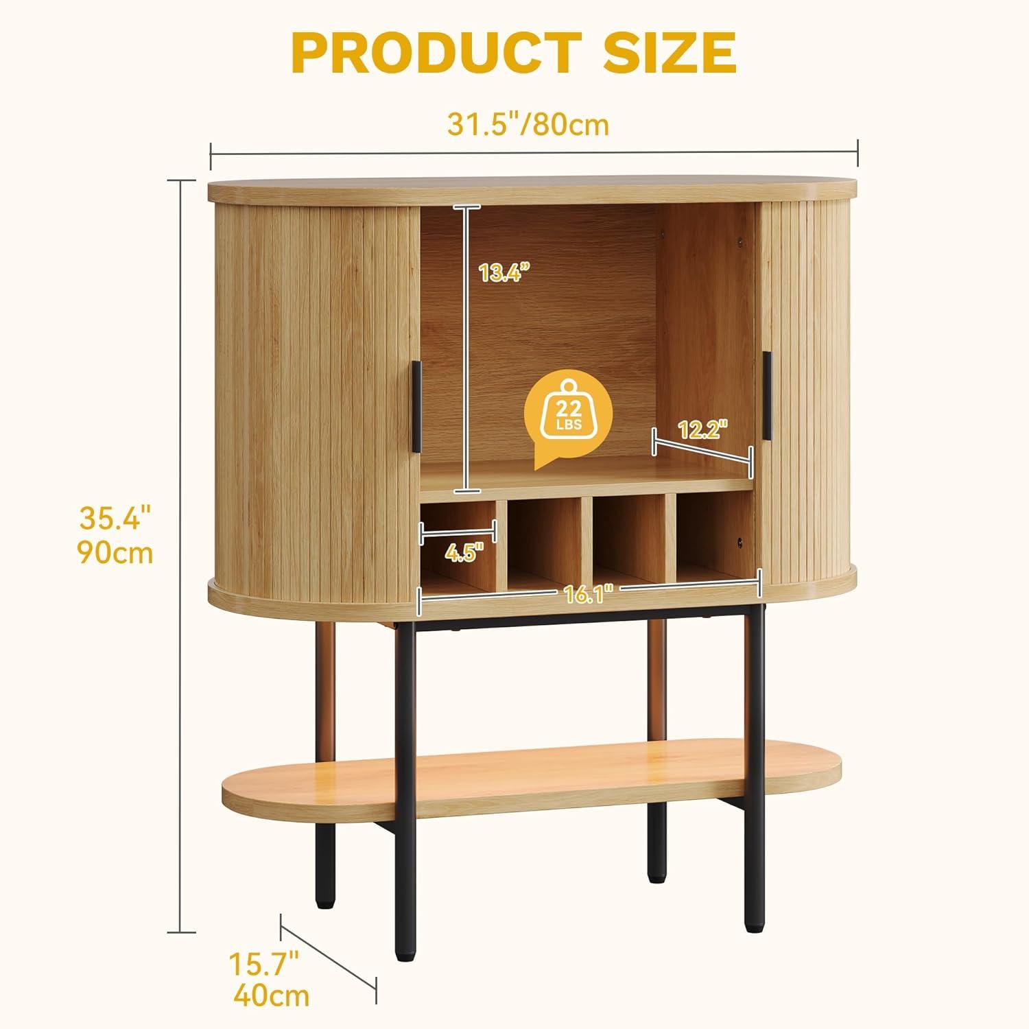 Kitchen Buffet Cabinet, 60“ Farmhouse Sliding Barn Door Coffee Bar Sideboard Buffet Cabinet with Capacity 300 lbs for Home Kitchen Dinning Living Room, Grey White/Grey Wash