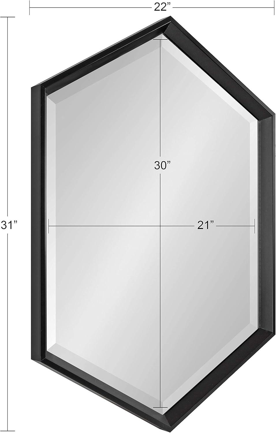22" x 26" Calder Hexagon Wall Mirror Black - Kate & Laurel All Things Decor: Modern Style, No Assembly, Wall Mounted