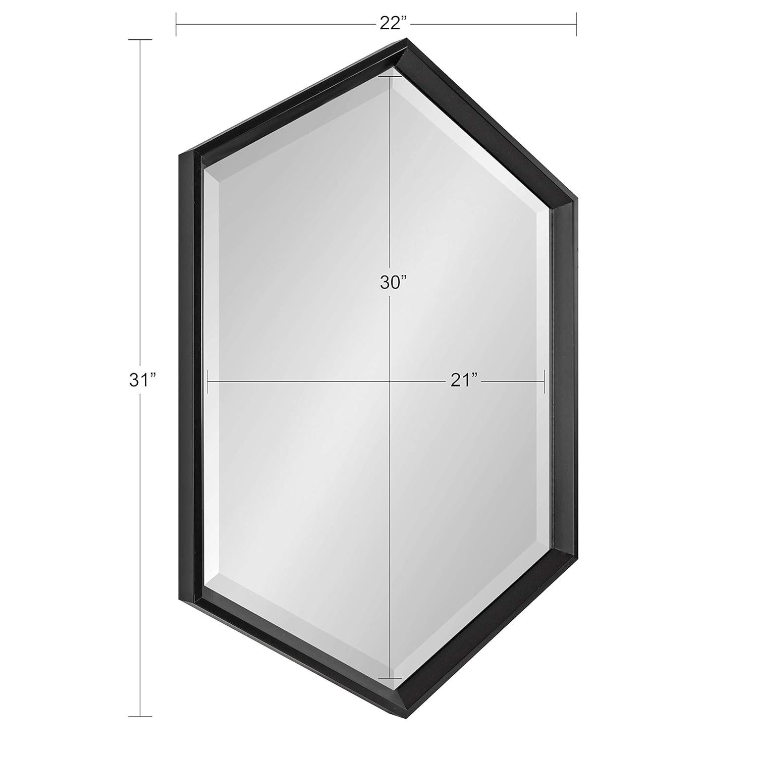 22" x 26" Calder Hexagon Wall Mirror Black - Kate & Laurel All Things Decor: Modern Style, No Assembly, Wall Mounted