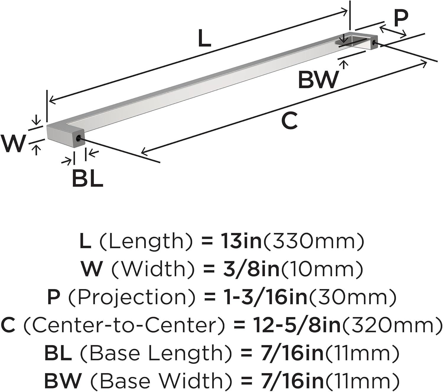 Monument Polished Chrome 13-Inch Rectangular Bar Pull