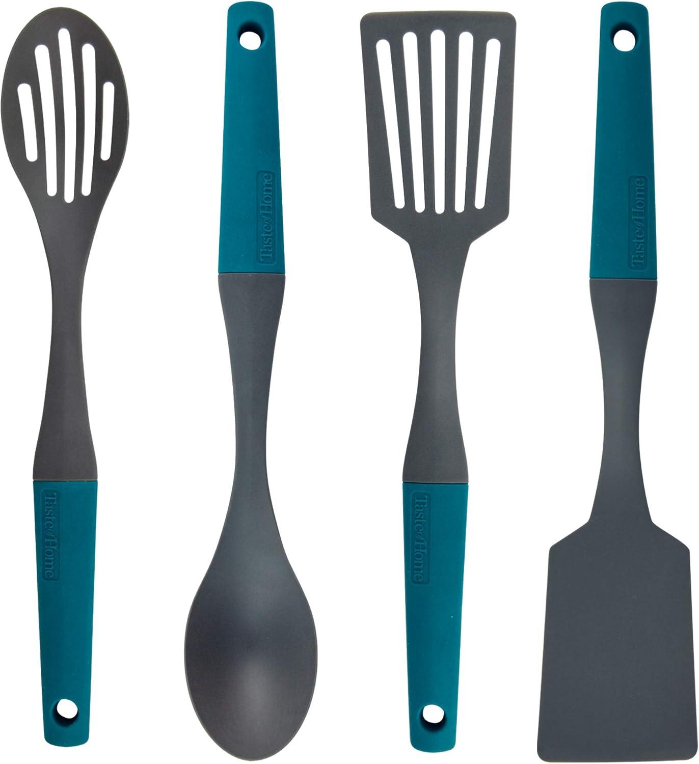 Sea Green and Ash Gray 9-Piece Nylon Kitchen Utensil Set