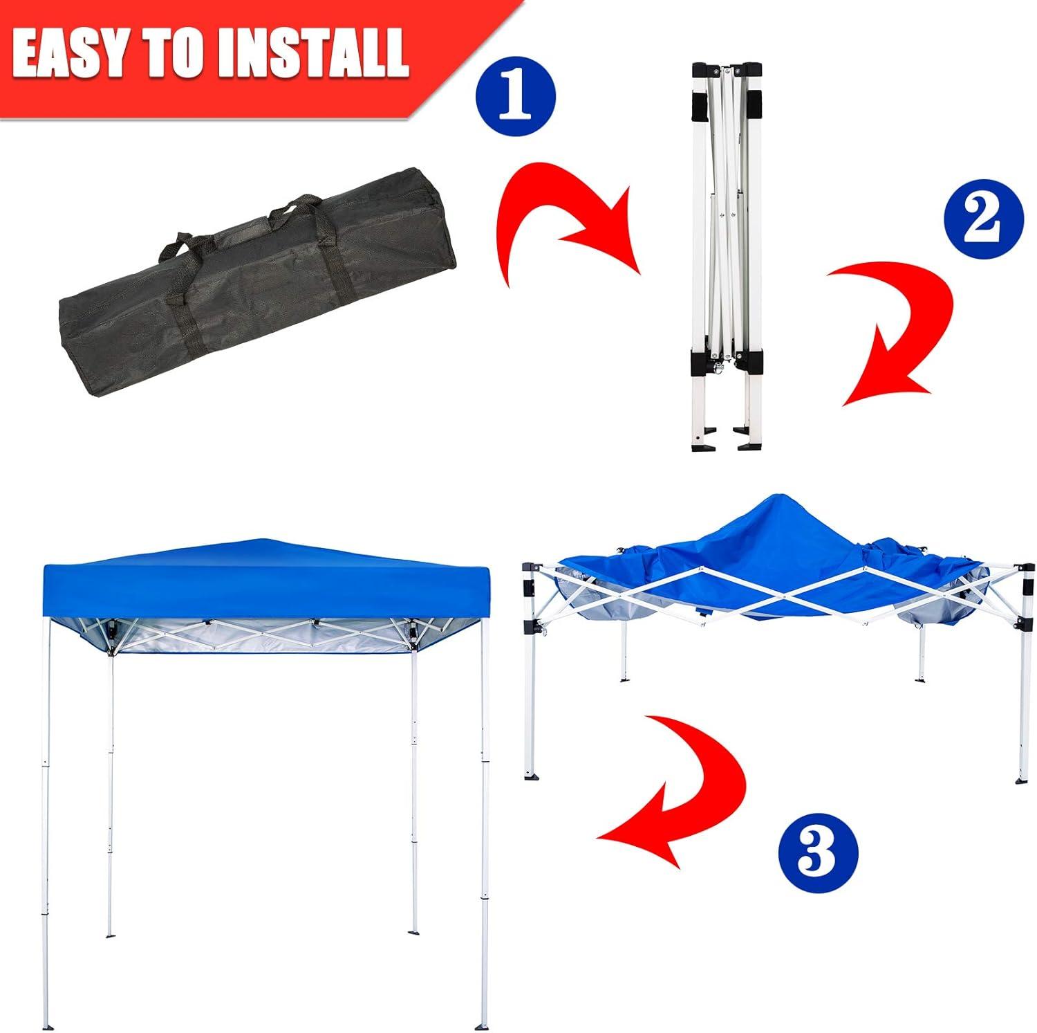 Royal Blue 6x4 Ft Waterproof Pop-Up Canopy Tent with Carry Bag