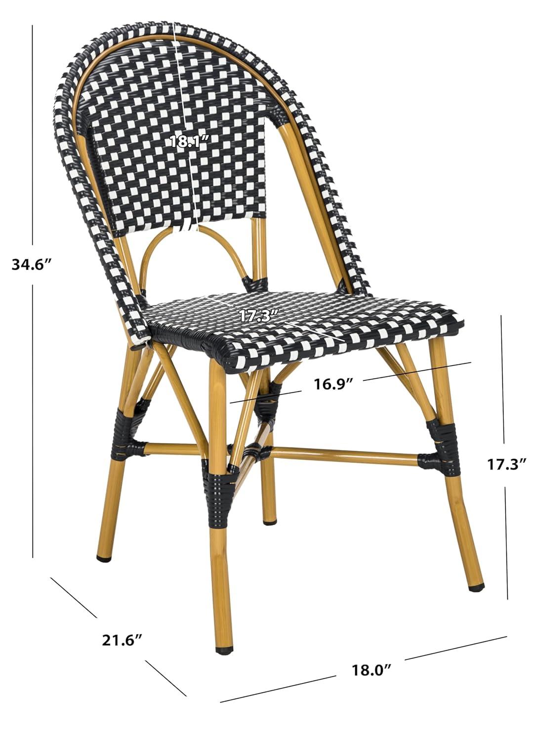 Salcha Side Chair (Set Of 2) - Indoor/Outdoor - FOX5210 - Black/White - Safavieh