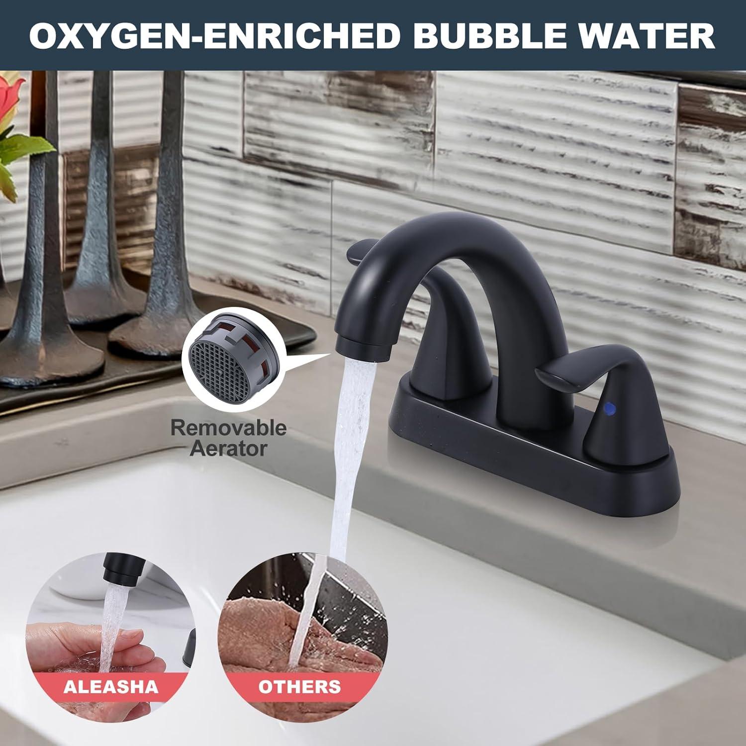 1.2 Flow Centerset Bathroom Sink Faucet with Drain