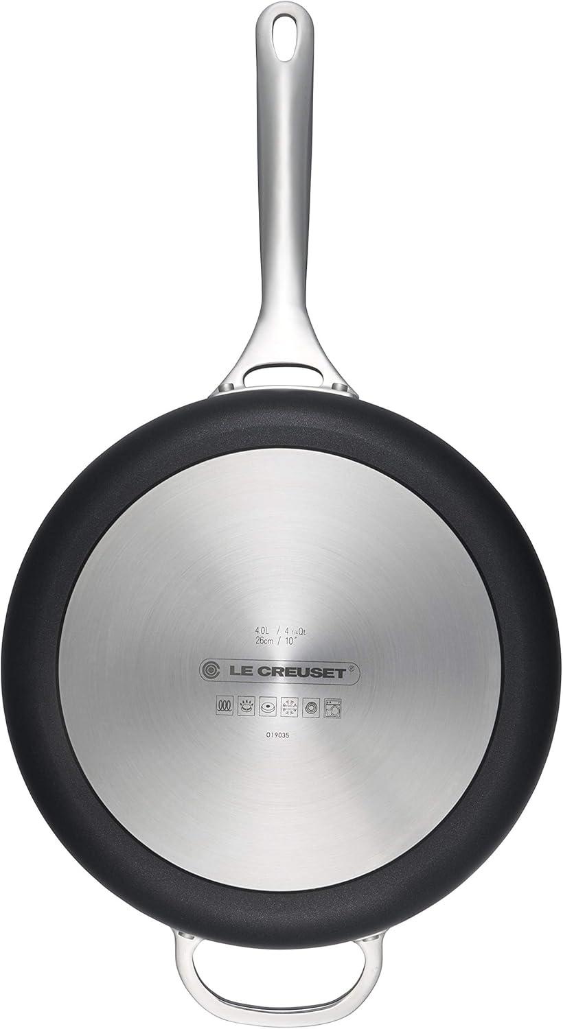 Black Nonstick Aluminum Saute Pan with Glass Lid, 4.25 qt.