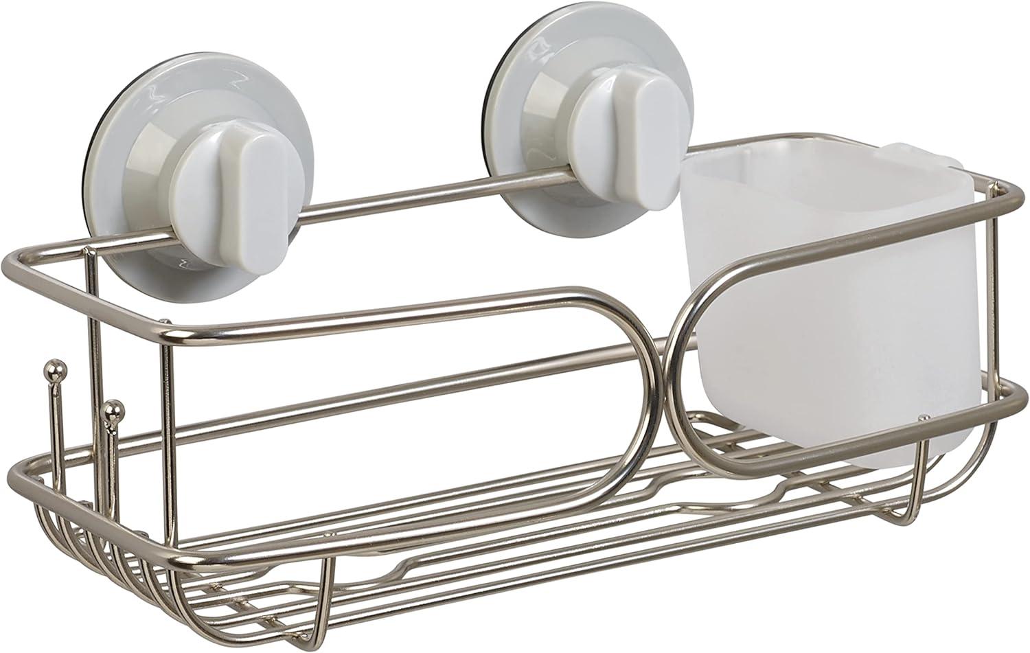 Suction or Adhesive Mount Stainless Steel Shower Shelf