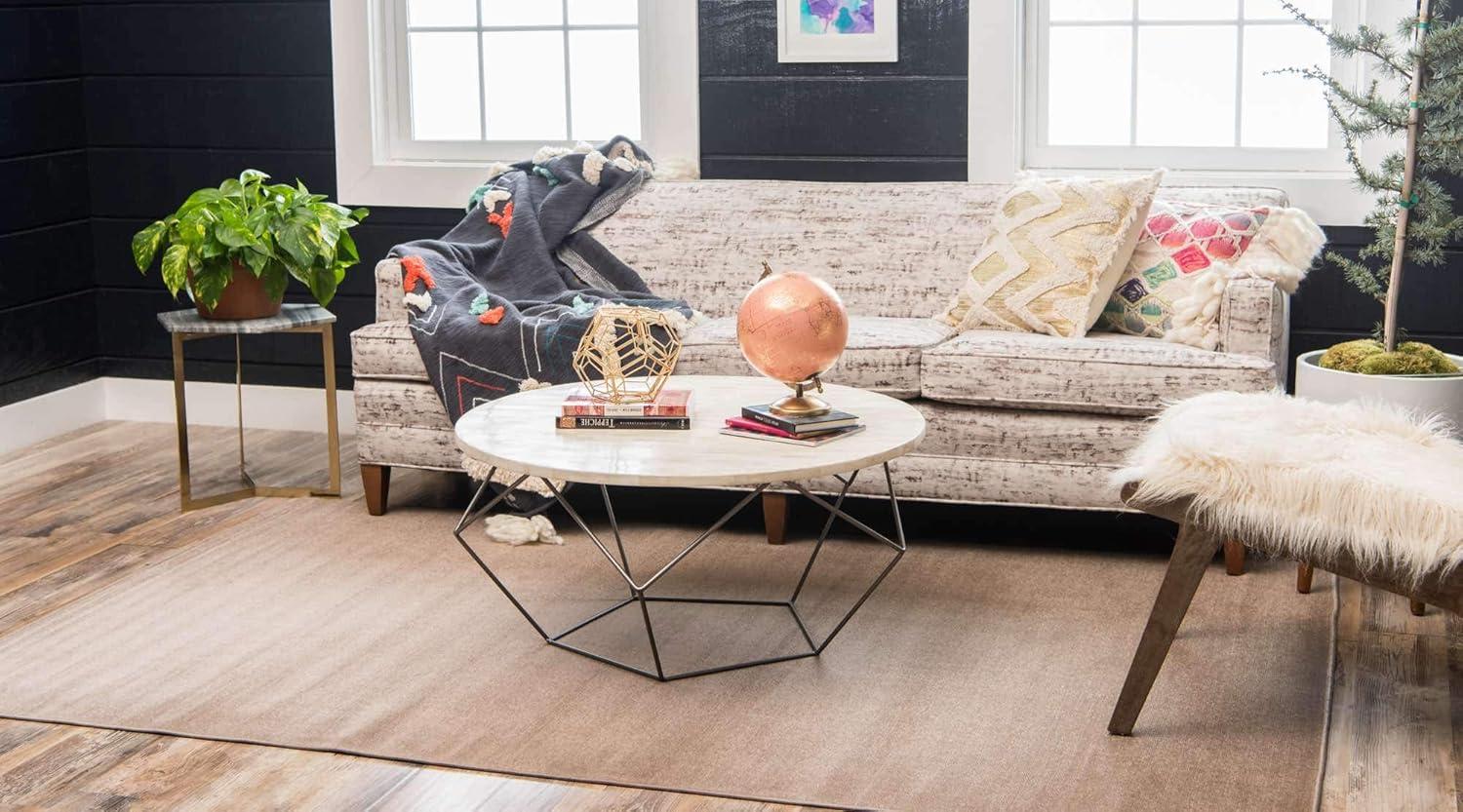 Unique Loom Williamsburg Collection Area Rug - Solid (5' 1" x 8' Rectangle Light Brown)