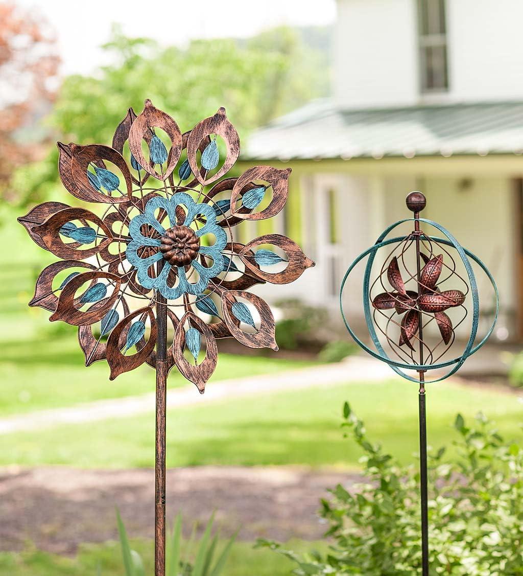 Copper Lily Metal Garden Wind Spinner