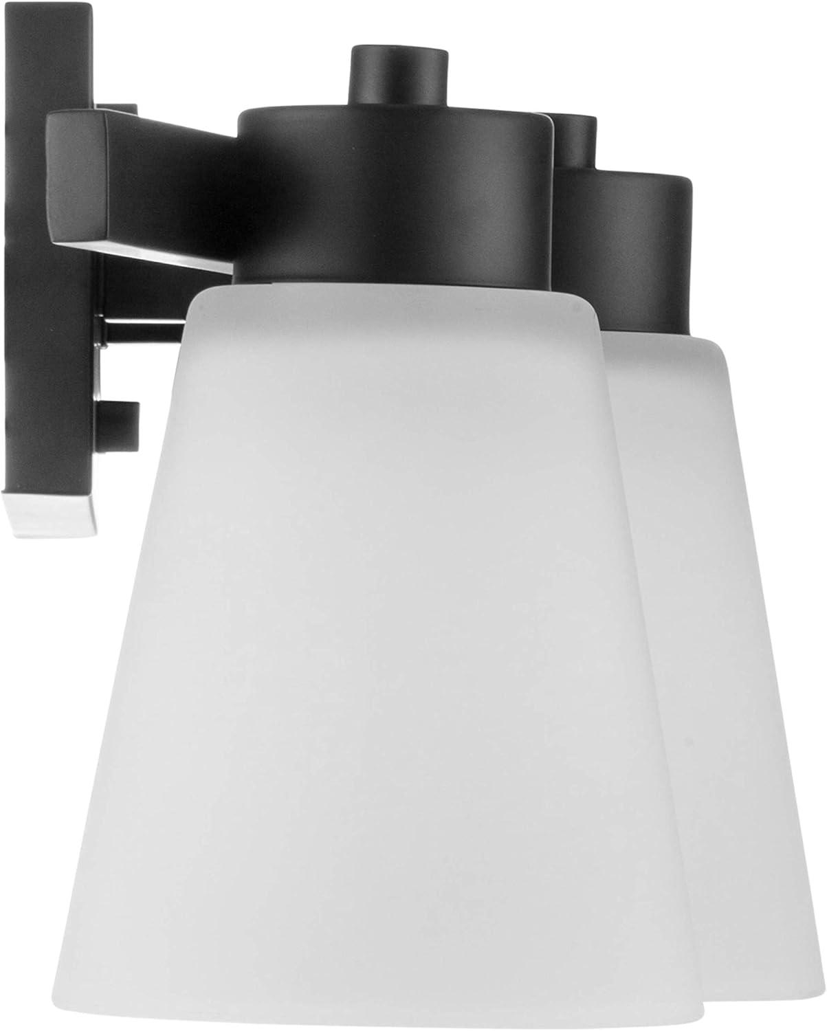 Prominence Home Fairendale 4-Light Matte Black Bathroom Vanity Light with Frosted Glass Shade