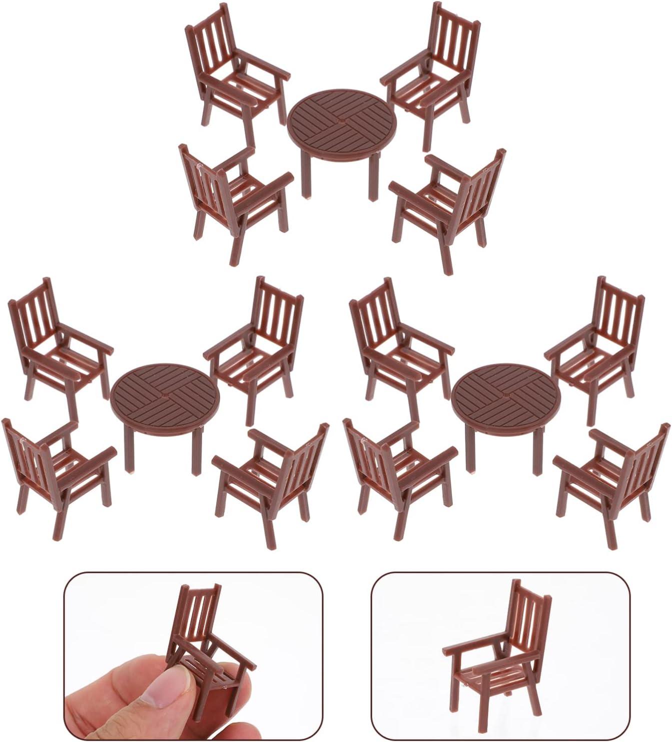 Mini Table and Chairs Dollhouse Miniature Garden Furniture Outdoor Bathroom Decorations Micro Scene Child 4 Sets