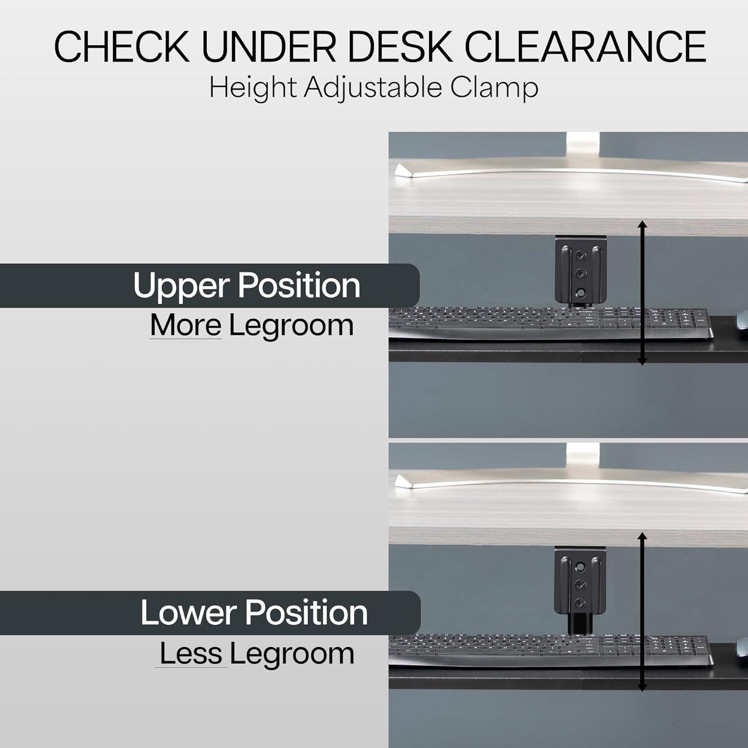 Black Adjustable Under Desk Rotating Keyboard and Mouse Tray