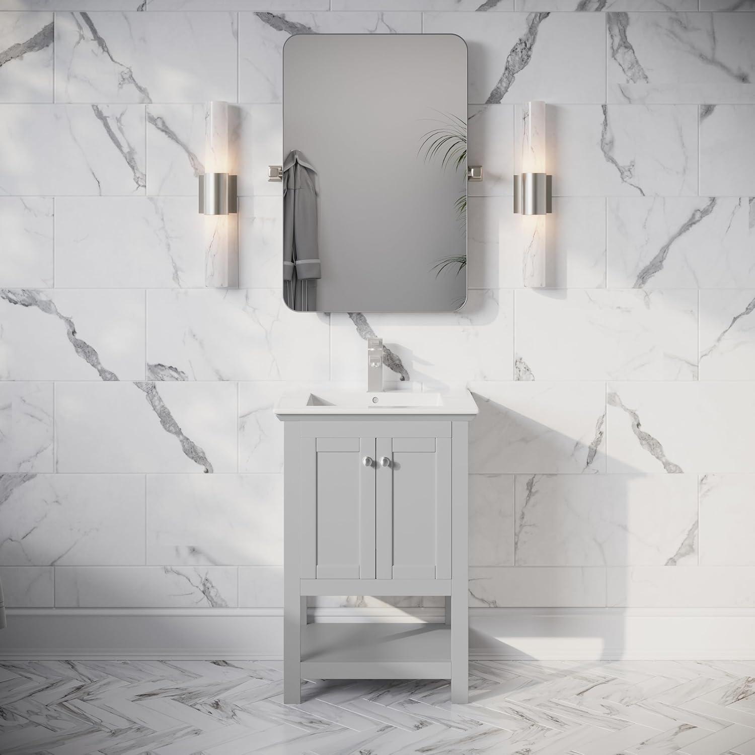 Manchester 24" Freestanding Single Sink Bathroom Vanity with Integrated Sink (Faucet Not Included)