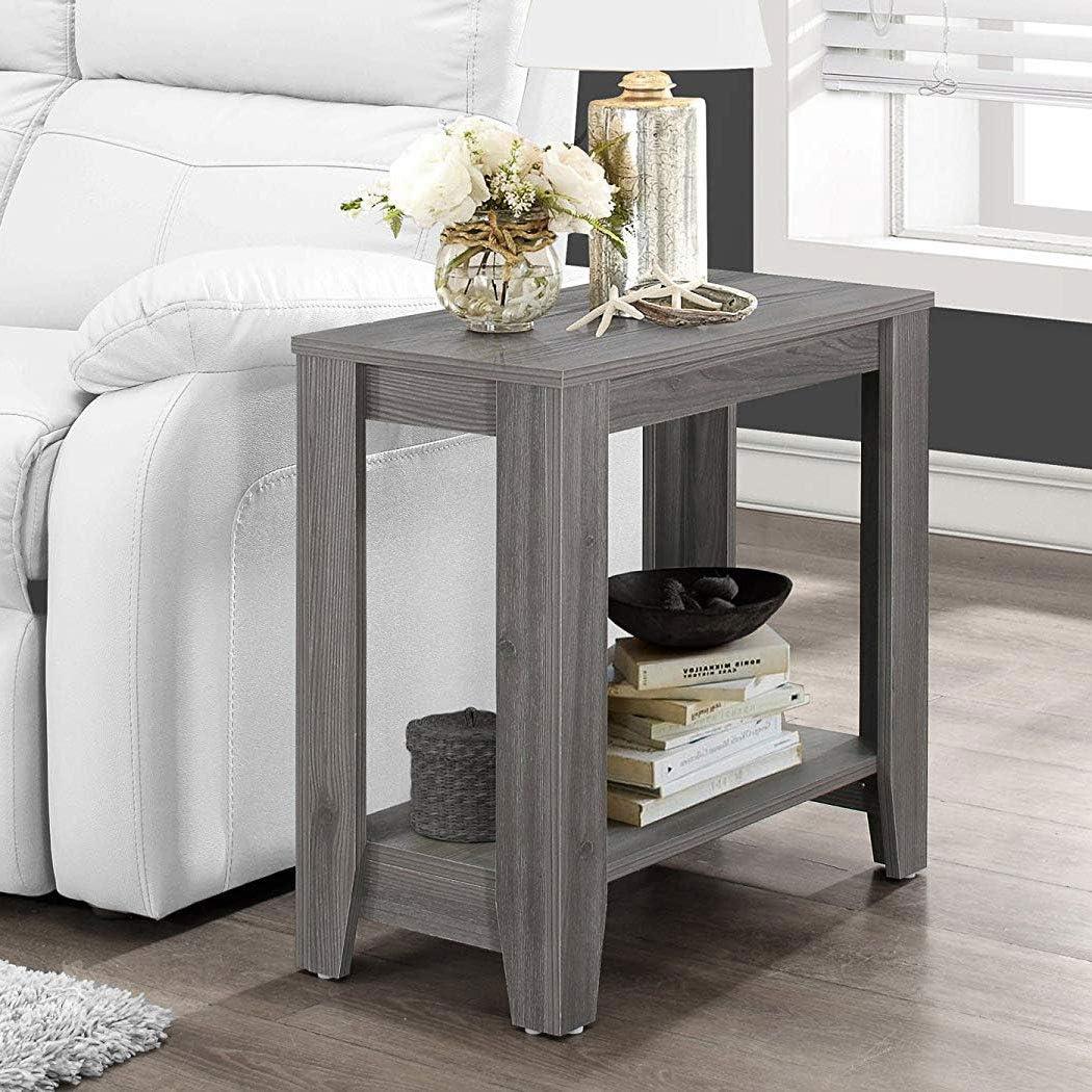 Contemporary Grey Wood Accent Side Table 24" x 12"