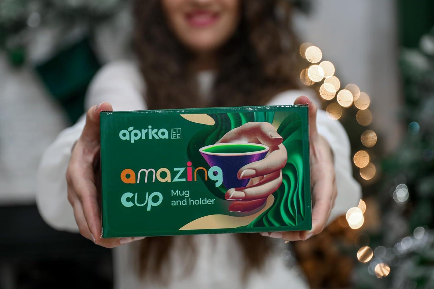 Pink Ceramic Triangular Cone Coffee Mug with Base, 6.8 oz