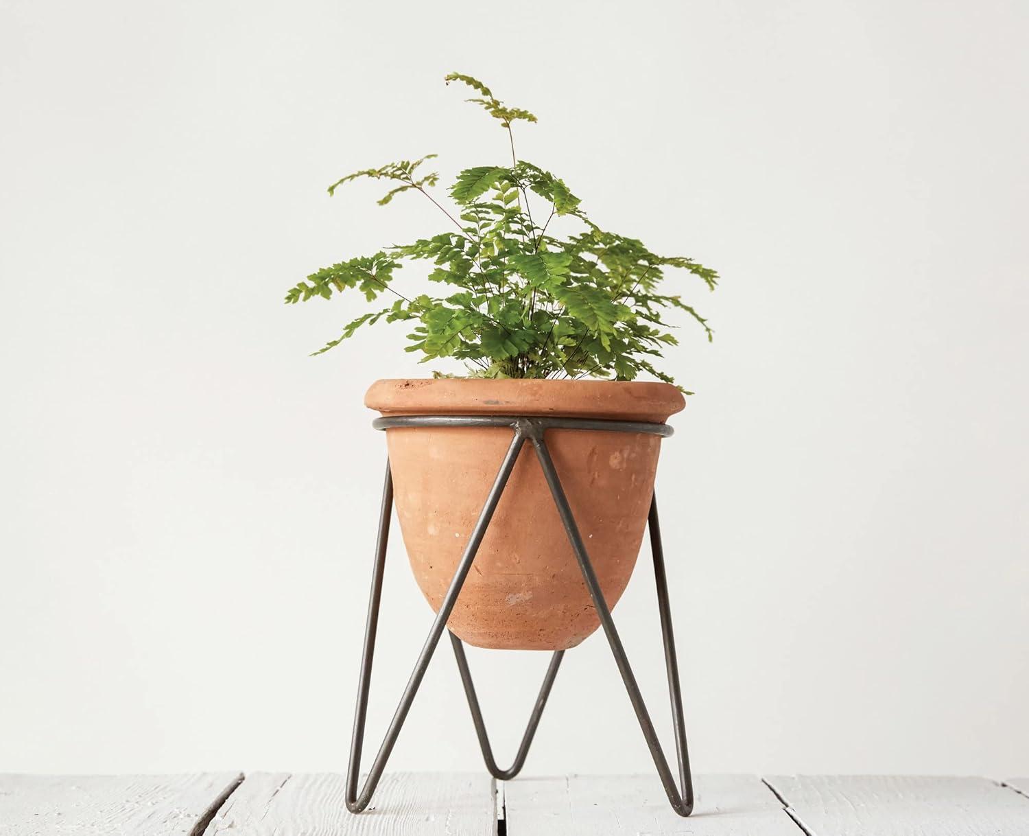 Terracotta Planter with Metal Stand