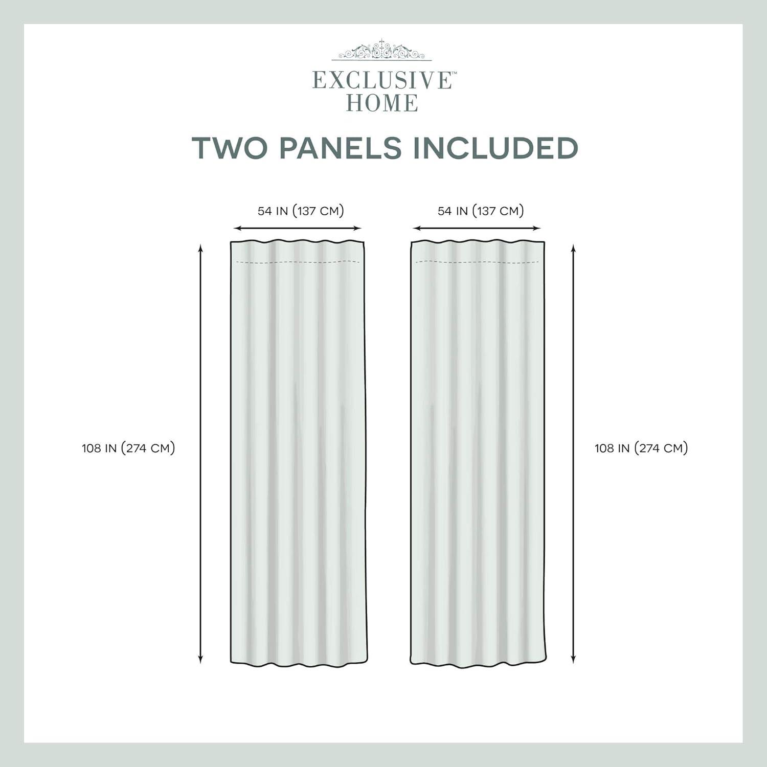 Exclusive Home Wilshire Burnout Sheer Hidden Tab Top Curtain Panel Pair, 54"x108", Winter White