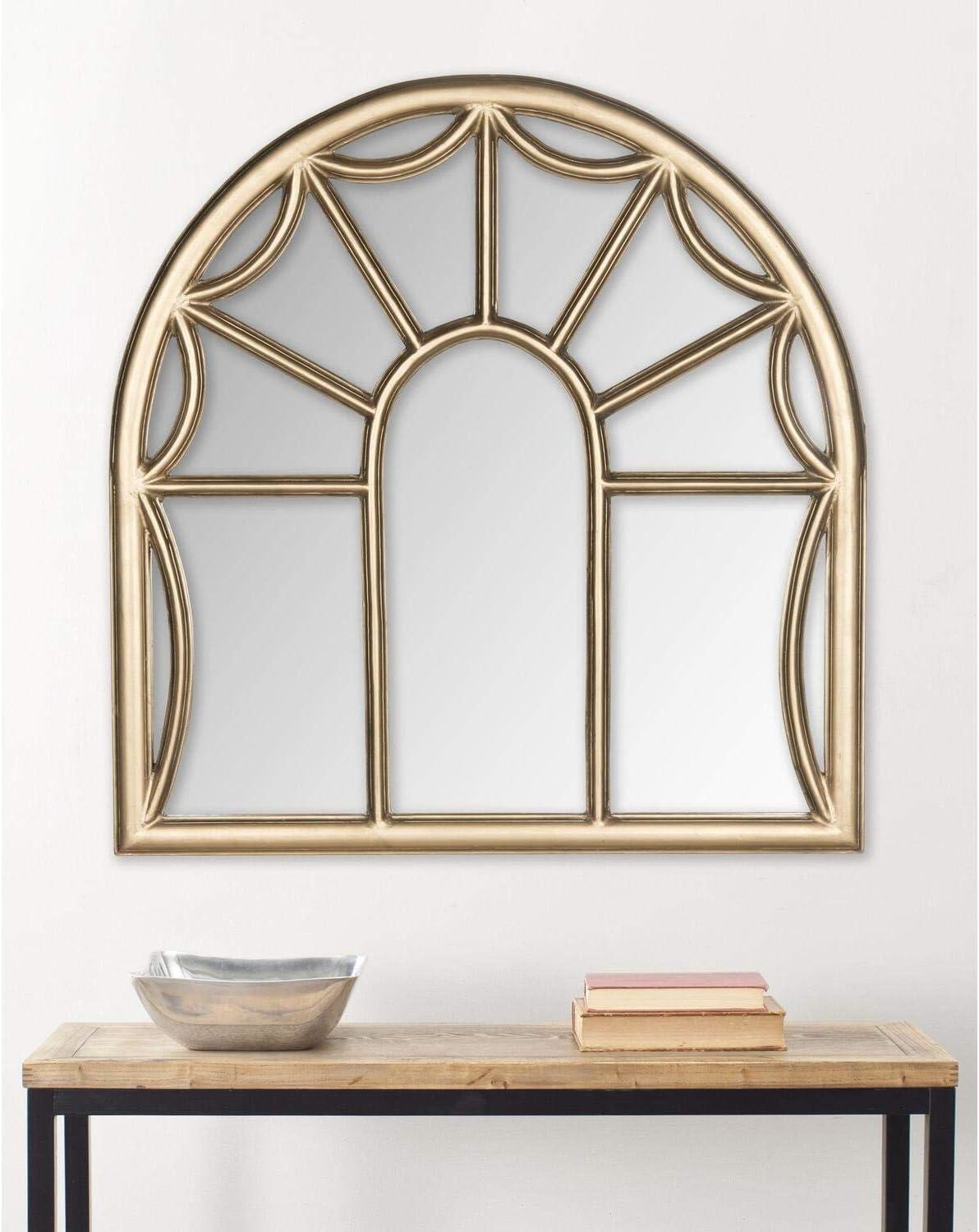 Gray Mango Wood Palladian Arch Wall Mirror