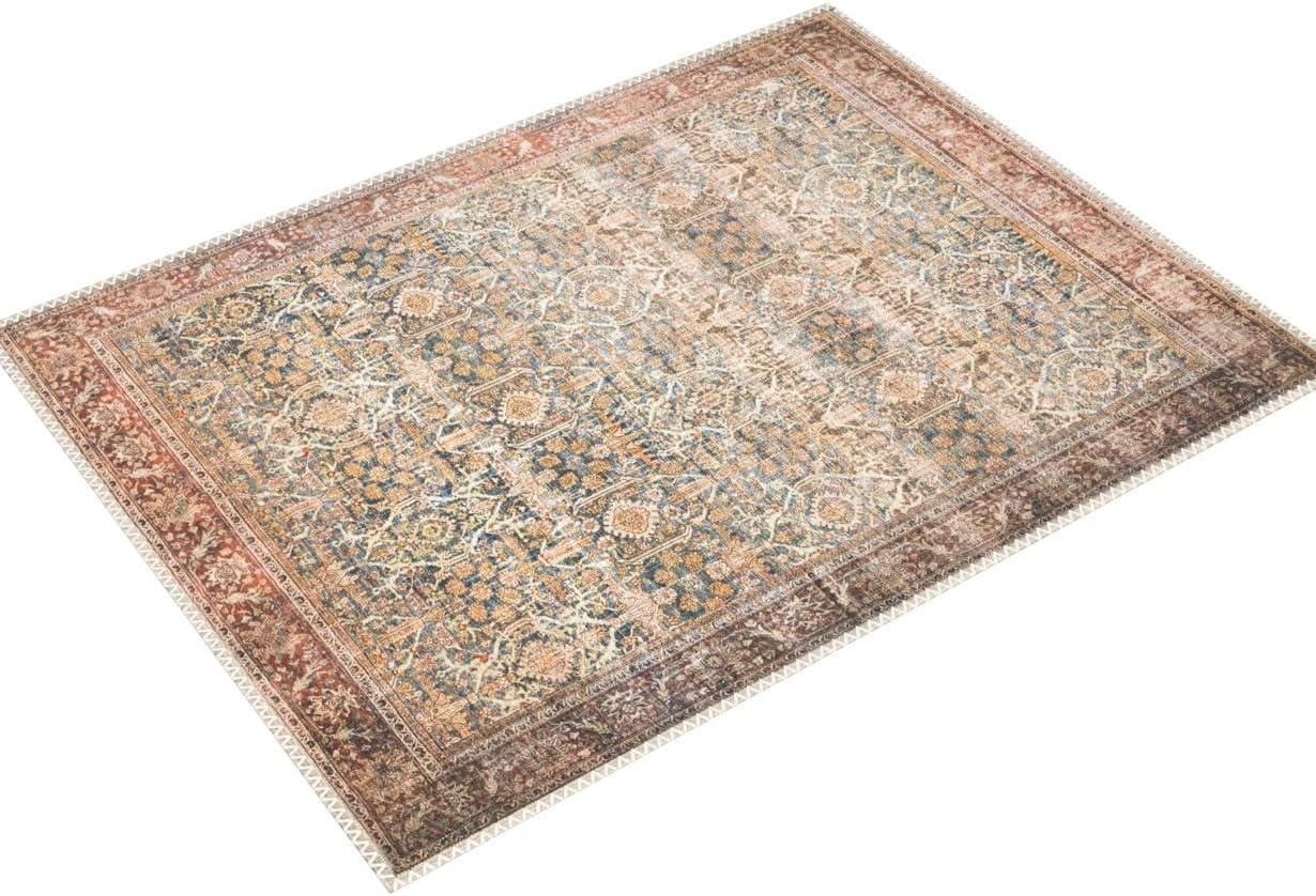 Loloi II Layla Printed Oriental Distressed Ocean / Rust Area Rug