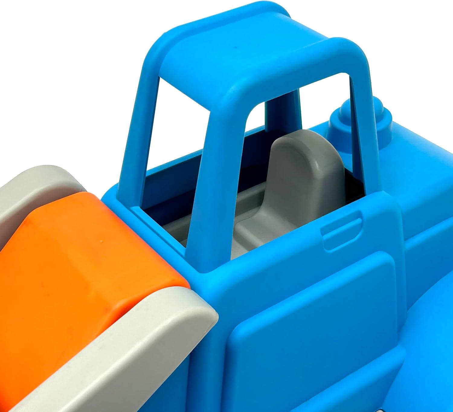 Gigantic Blue and Orange Plastic Loader Truck with Knobby Wheels