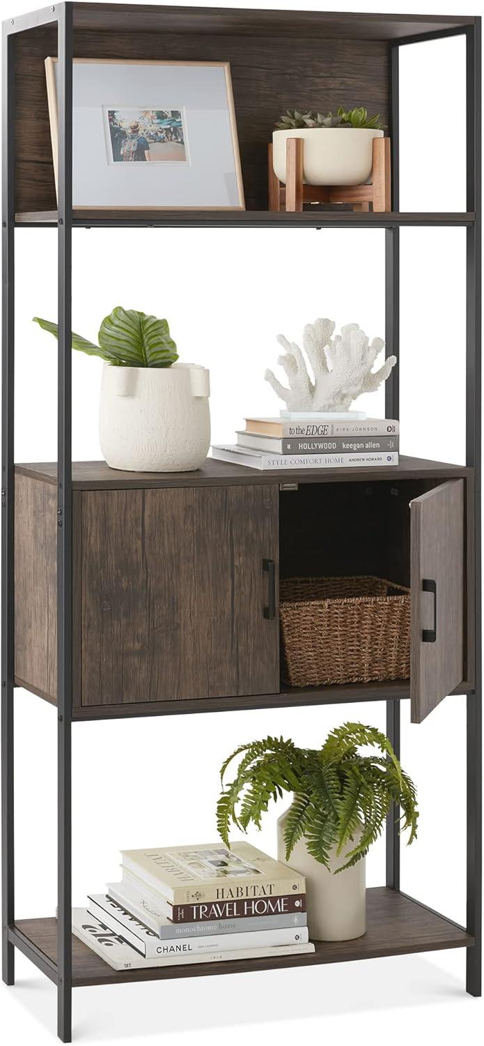 Best Choice Products Storage Bookshelf for Living Room, Walkway w/ Enclosed Cabinet, Elevated Design