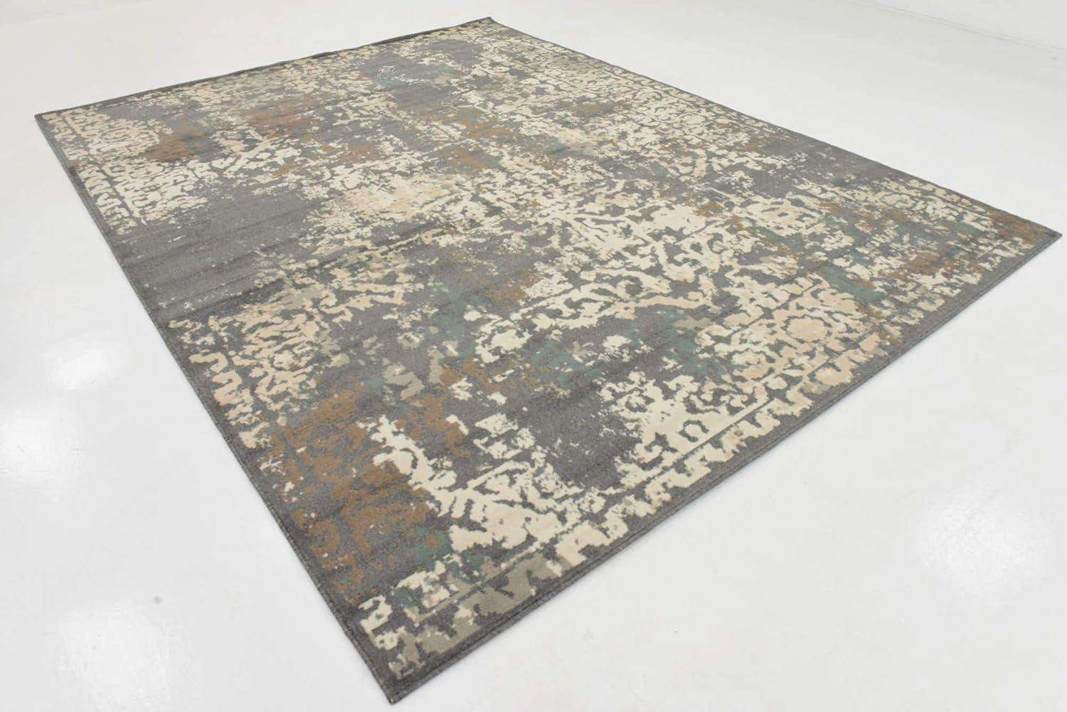 Unique Loom Tuareg Collection Area Rug - Mirage (9'  x 12' 2" Rectangle Gray/Beige)