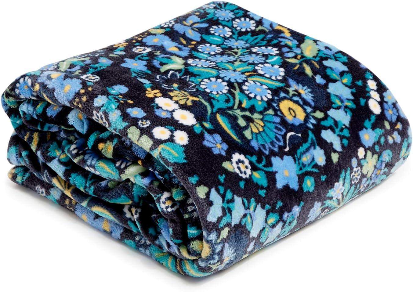 Dreamer Paisley Blue and Yellow Fleece Throw Blanket