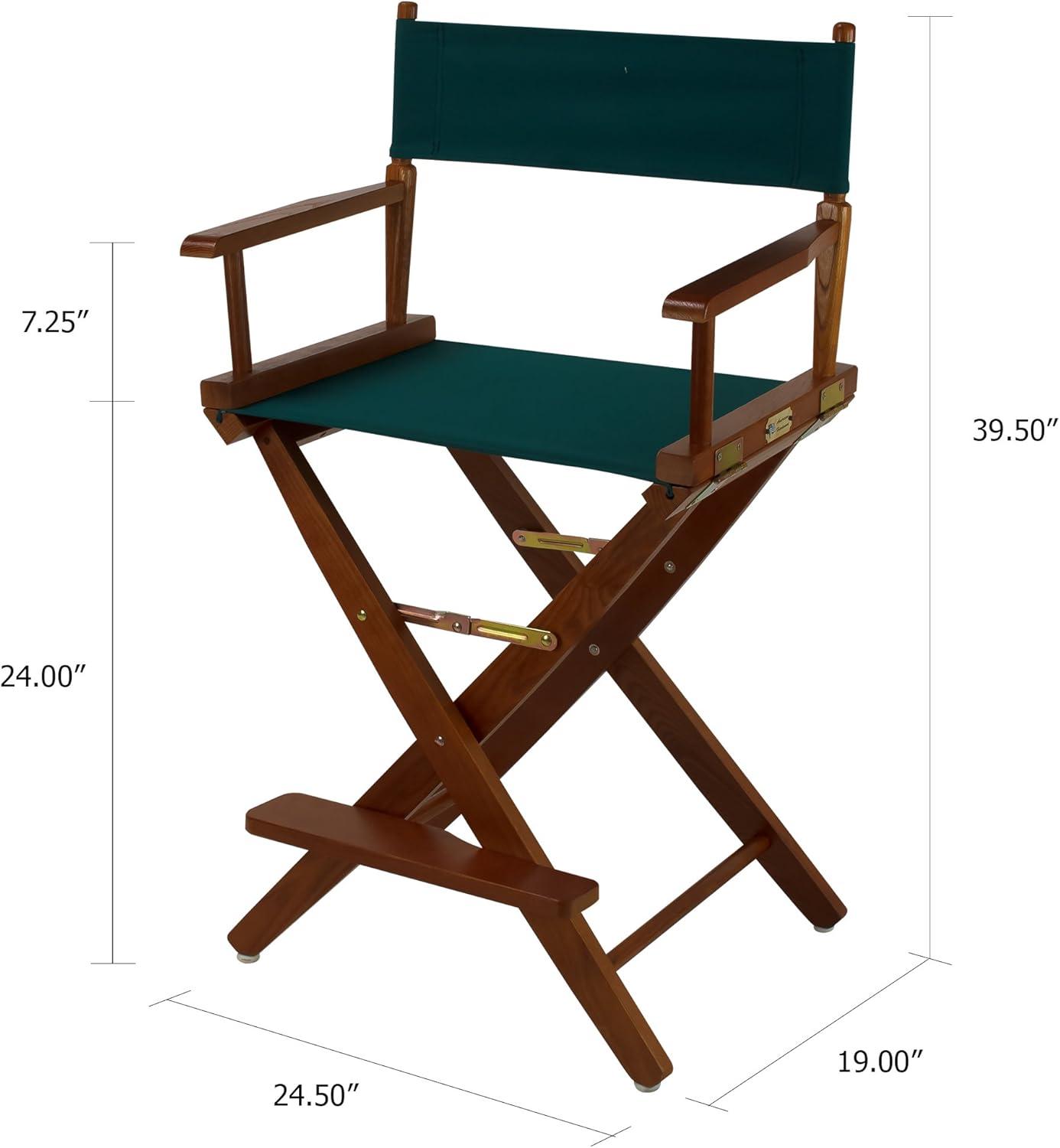 206-24-032-32 24 in. Extra-Wide Premium Directors Chair, Oak Frame with Hunter Green Color Cover