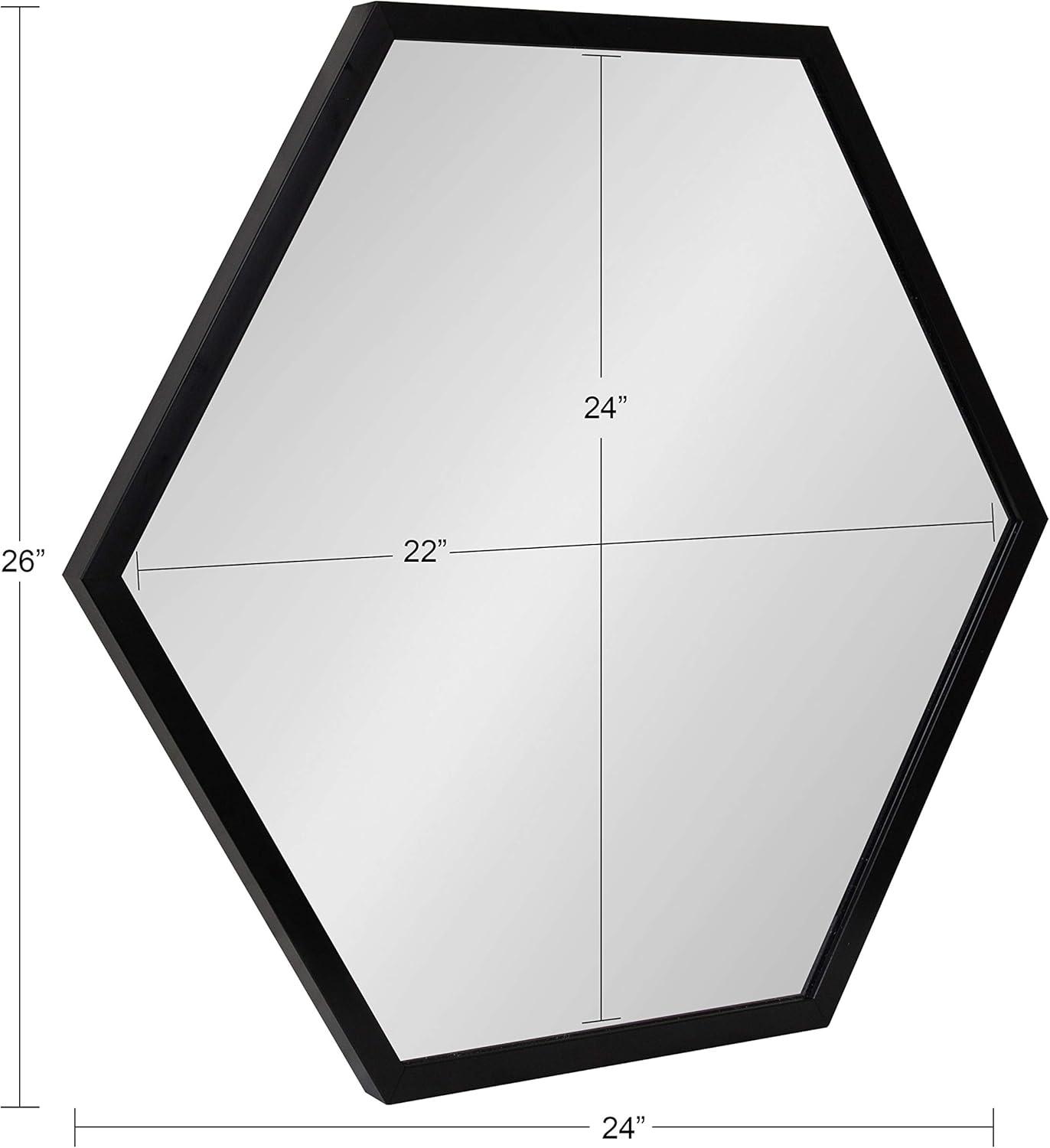 24&#34; x 26&#34; Laverty Hexagon Wall Mirror Black - Kate &#38; Laurel All Things Decor