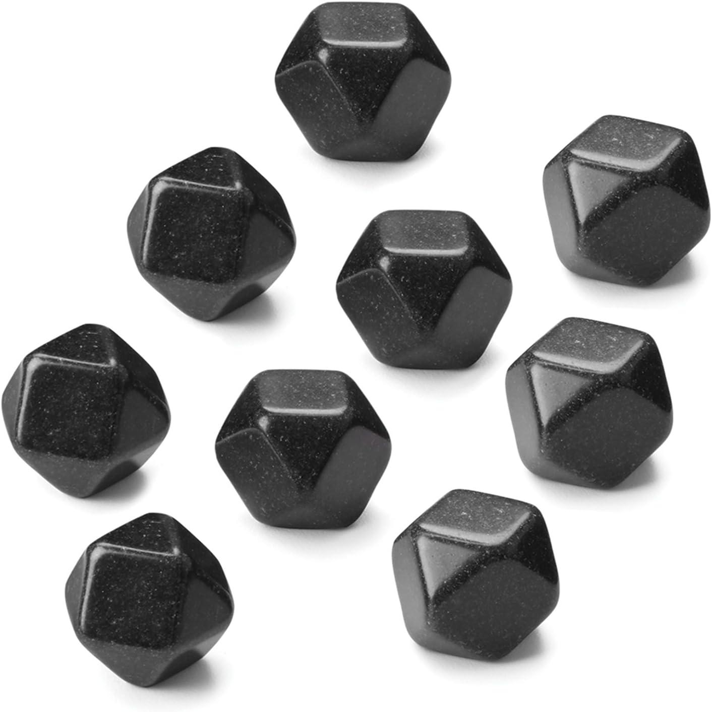 Polished Black Granite Whiskey Stones Set of 9