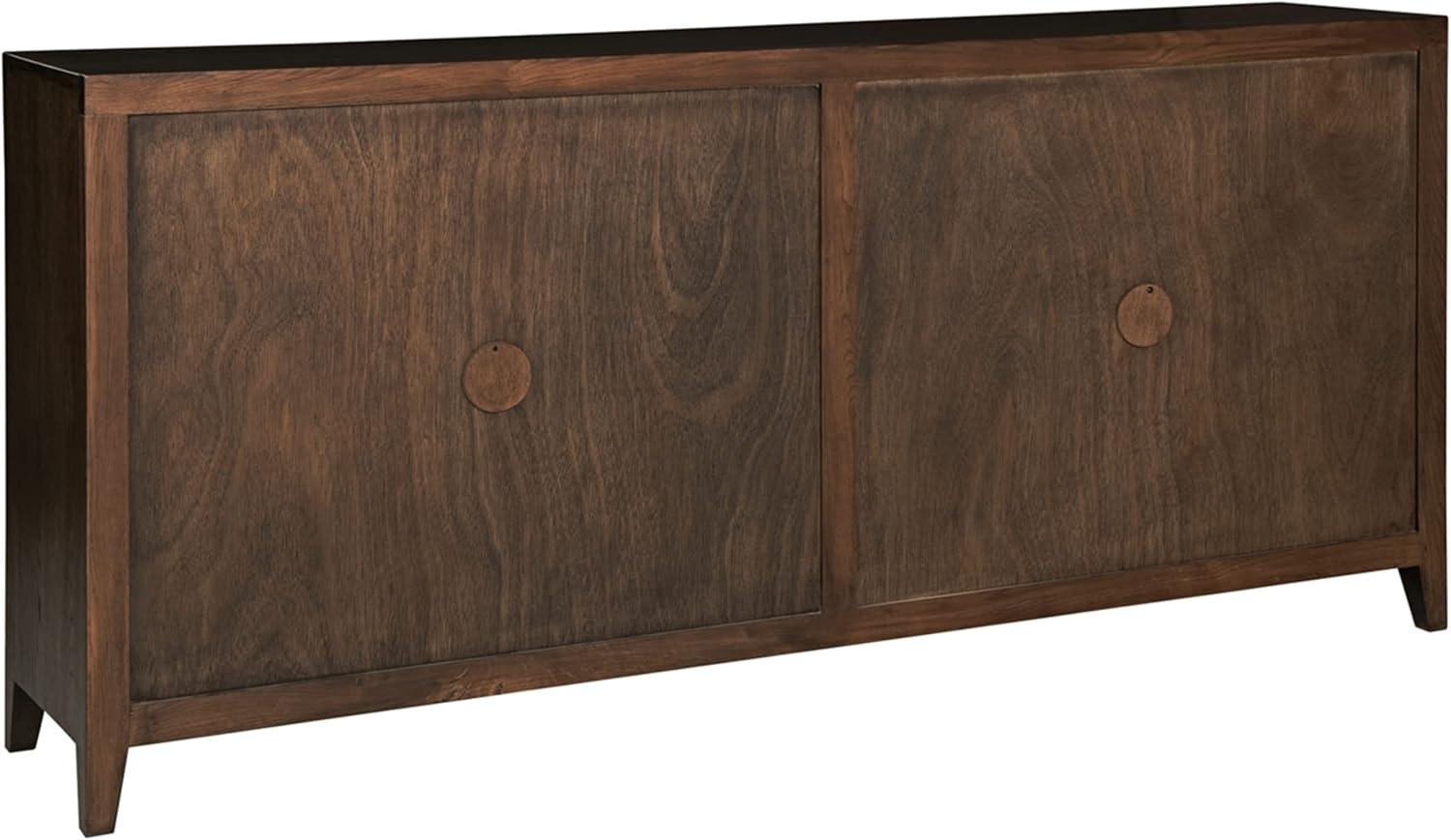 Balintmore 80" Brown Oak Veneer Accent Cabinet with Adjustable Shelving