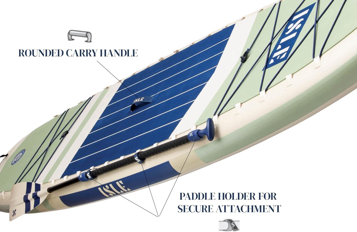 Seafoam and Navy Inflatable Stand-Up Paddle Board and Kayak Hybrid
