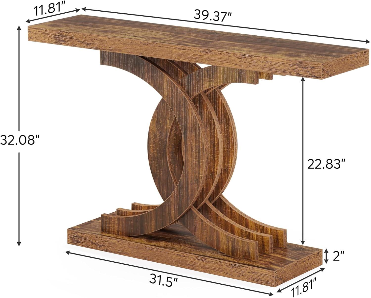 Tribesigns 39-inch Wooden Console Tables with Geometric Base